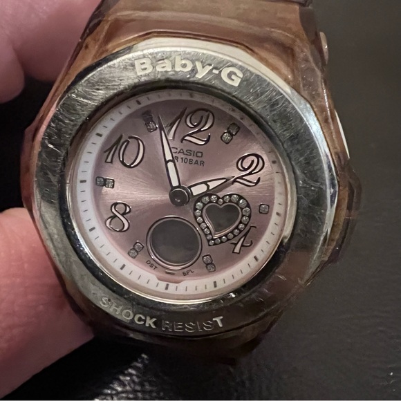 Casio Baby-G Quartz WR Analog 39mm Dial Causal Round Watch - Pink Face - Picture 4 of 10